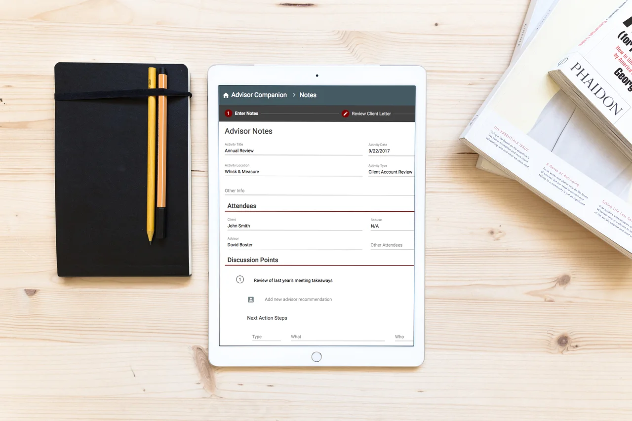 Planning notes on an iPad